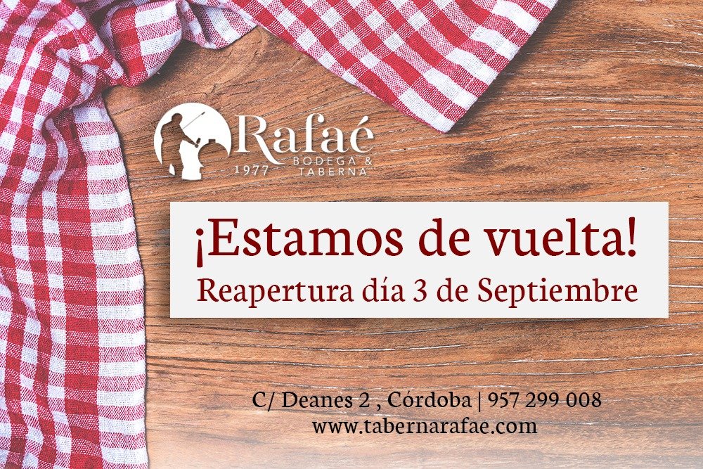 Reapertura de Taberna Rafaé: ¡No te la pierdas!